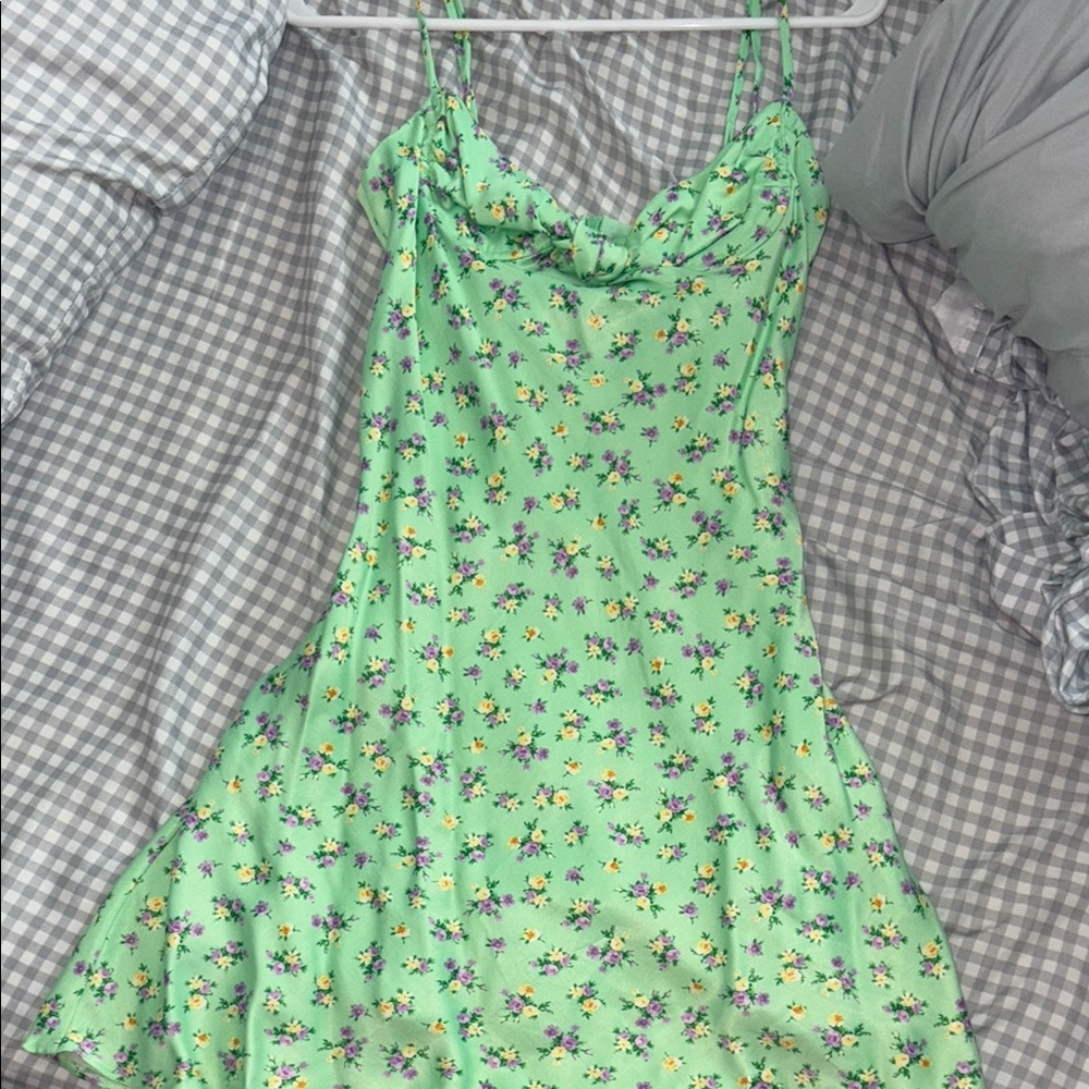 Zara Green and Purple Chemise with Floral Print